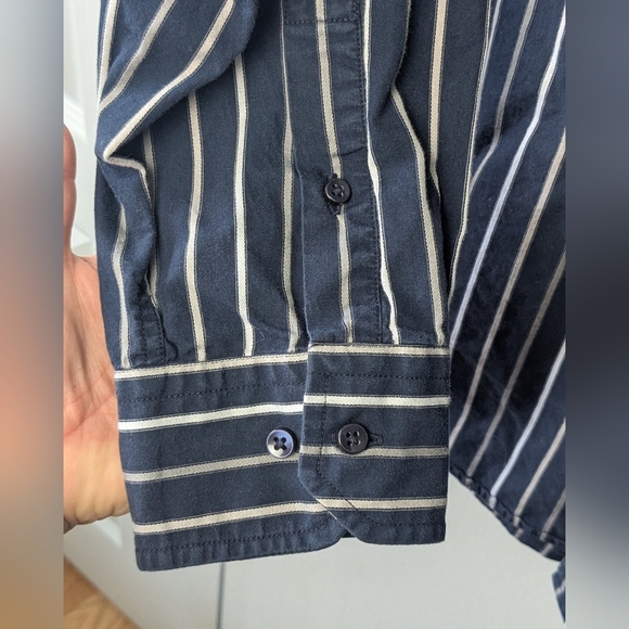 TOMMY HILFIGER Men Casual Buttons Down Shirt Men Long Sleeves Size L 100% Cotton - Picture 5 of 10